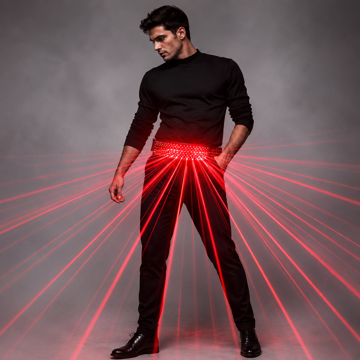 Red Laser Waistband Belt Led Girdle for Glowing Gloves Glasses Christmas Halloween Nightclub EDM Festival Performance