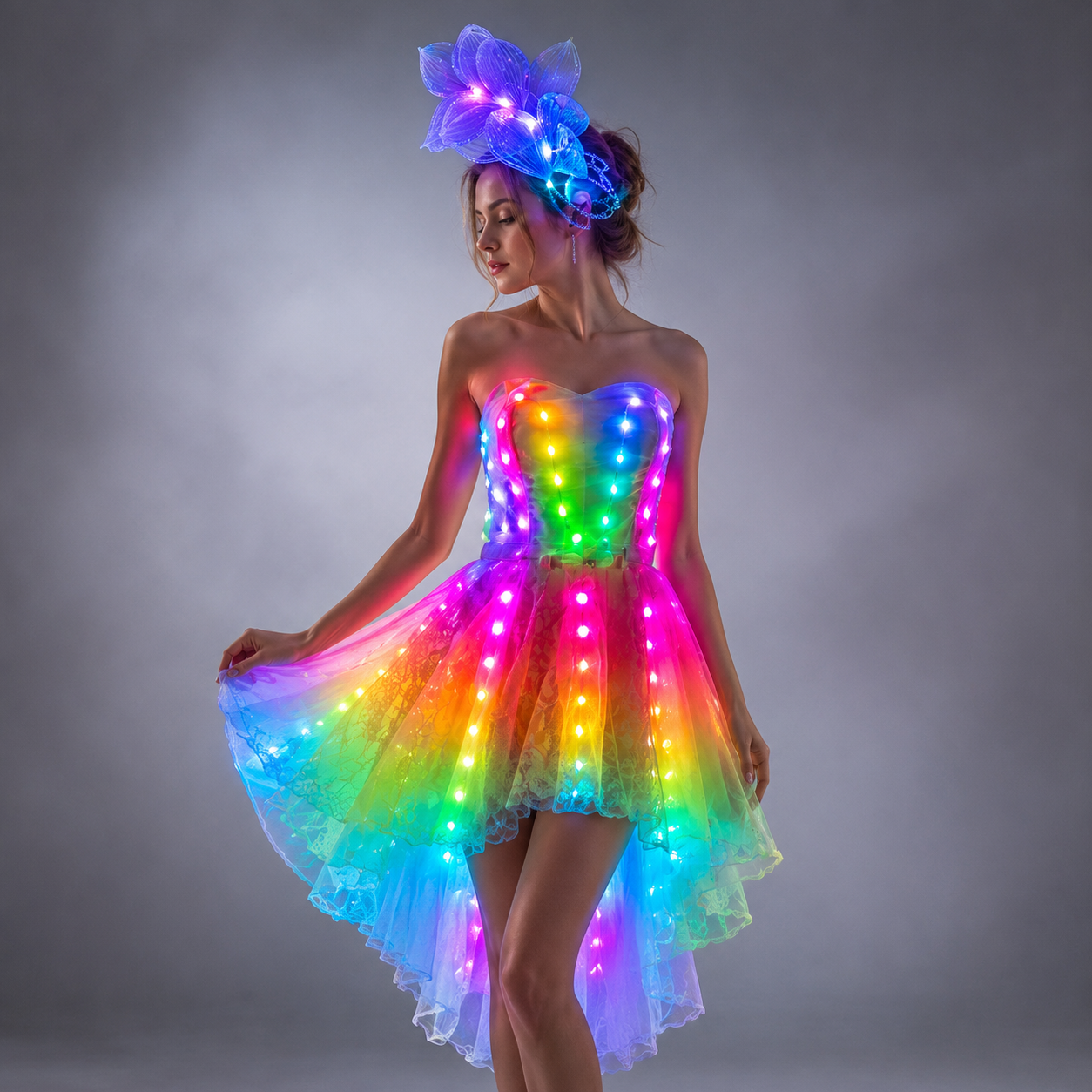 Full Color Lighting Tutu Skirt - Sexy Mini & Court Style Costume for Ballet & Events