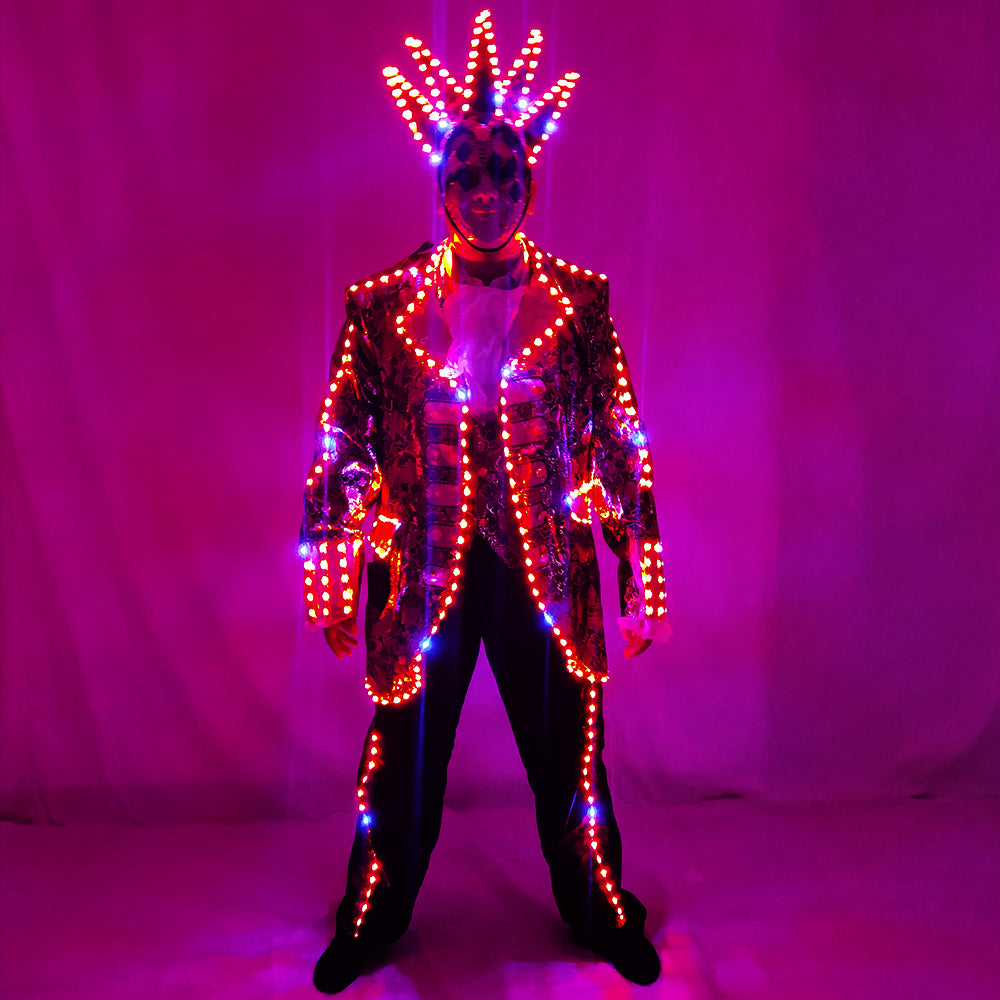Full‑Color Digital Pixel LED Court Suit, Light‑Emitting Running Horse Tuxedo Lighting Effects for Stage Performance - Temlaser.net