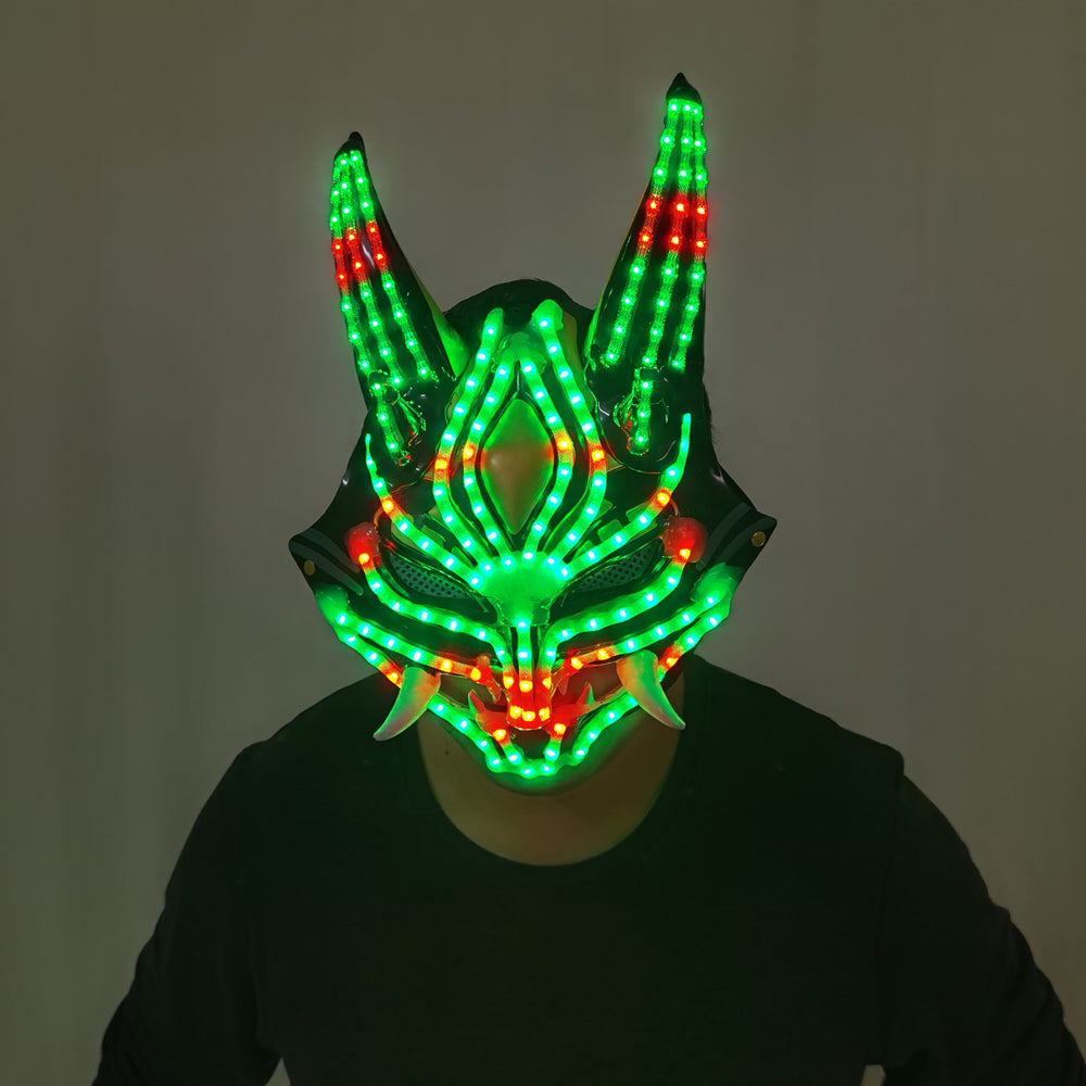 Future Tech LED Helmet Cat Woman Black Panther Mask LED Robot Performance Costume - Temlaser.net