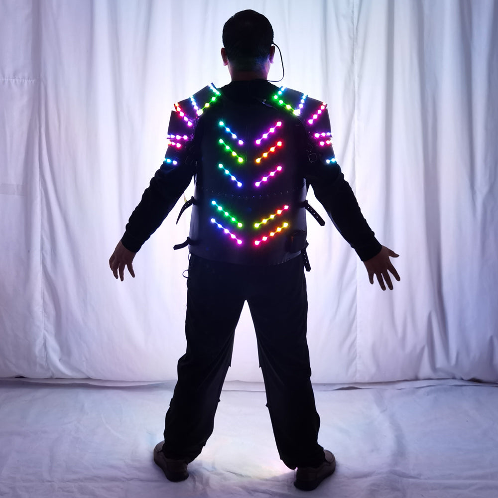 Luminous LED Armor Suit - Light Up Glowing Jacket for Professional Performances