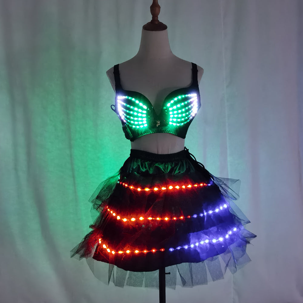 باليه Lulian Gree Strap Leale Ballet LED Skhau Tuttu Tuter Lube Swe Luman LDED Lump Cothoe لأعلى الملابس المضيئة