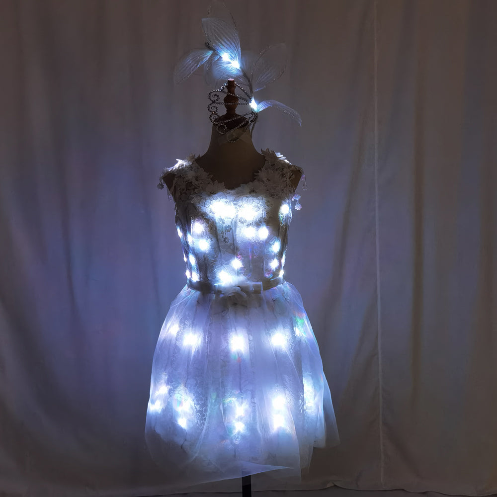 Ropa luminosa iluminada, traje con LED, tutú de Ballet, vestidos Led, ropa de escenario para bailarina o cantante, ropa para bailar, faldas, fiesta de boda 