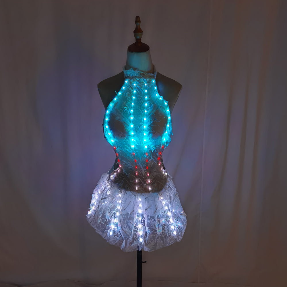Bright LED Light Bikini Skirt - Glowing Clubwear for Gogo Dance & Nightclub Party - Temlaser.net
