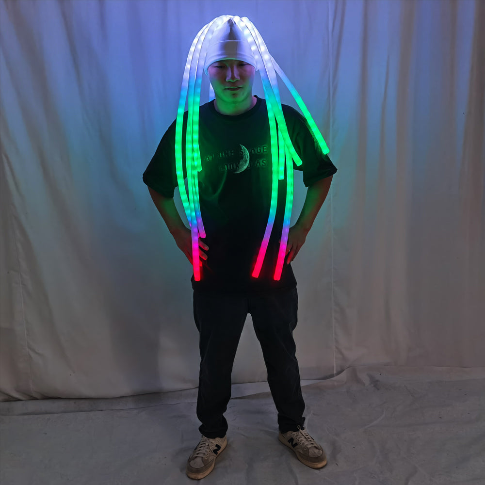 LED Jellyfish Hat Luminous Headdress for Parties, Dance Teams, Gogo Shows, and Bar Performances - Temlaser.net