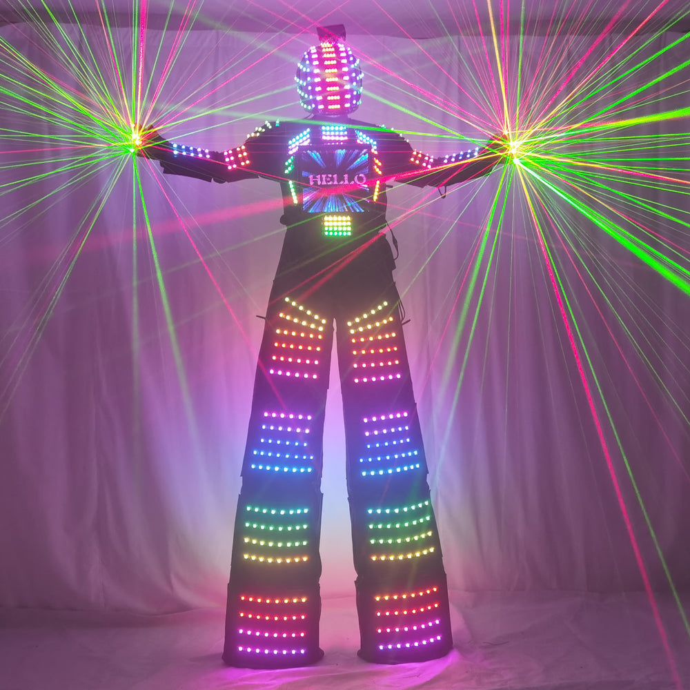 Led Predator Robot Costume Clothing Traje De Robot Suit Stilts Walker Helmet Laser Gloves Event Kryoman Jacket