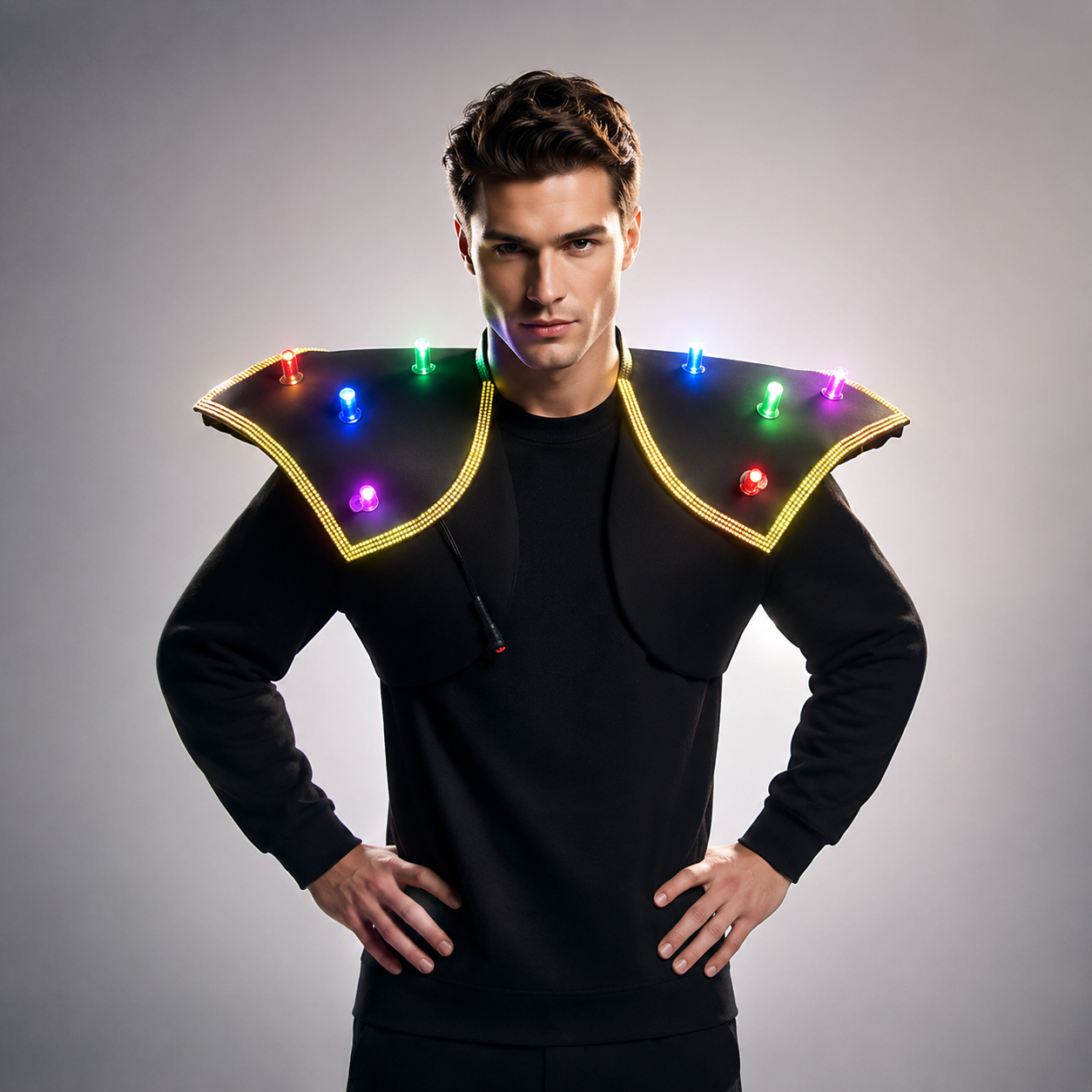 Colorful Laser Light Up Vest - Green Red Blue Shoulder Waistcoat for Dance Robot Fancy Dress