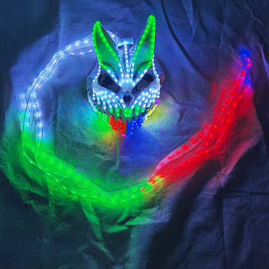 LED Rabbit Bear Mask with Remote Color Change Halloween Horror Bunny Mask - Temlaser.net