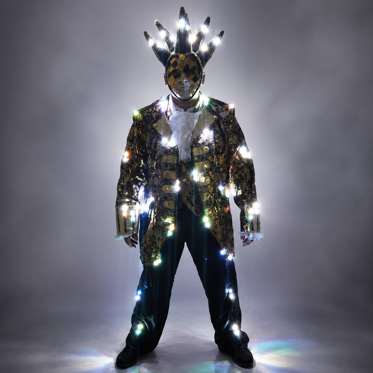 Full-Color Digital Pixel LED Court Suit for Stage Performance with Light-Emitting Running Horse Tuxedo Effects