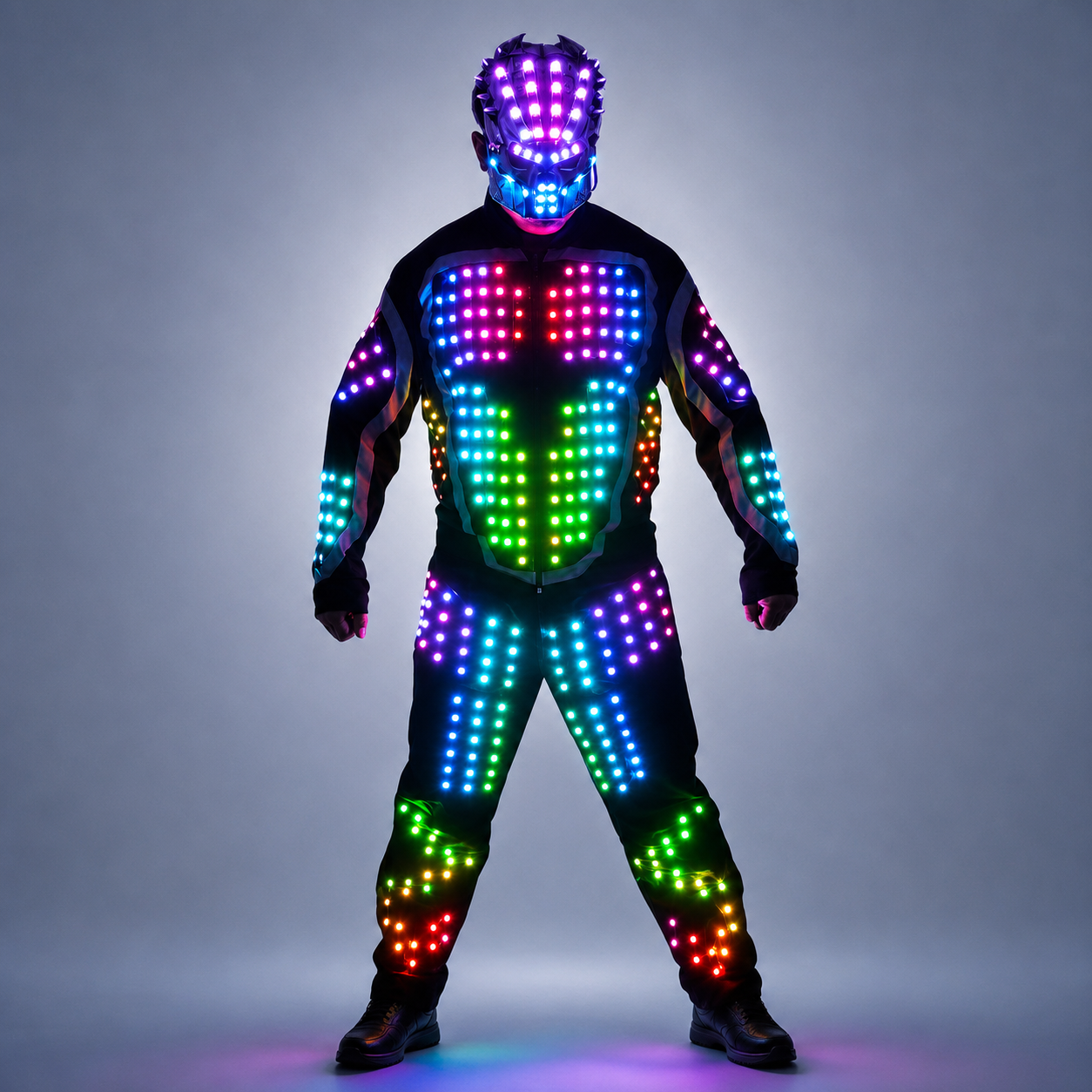 L'armatura luminosa CONDOTTA digitale illumina la giacca che arde il costume di partito di bar di causa di costumi