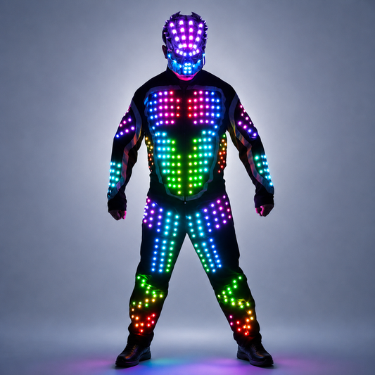 Digital LED Luminous Armor Light Up Jacket Disfraces brillantes Traje Bar Traje de fiesta