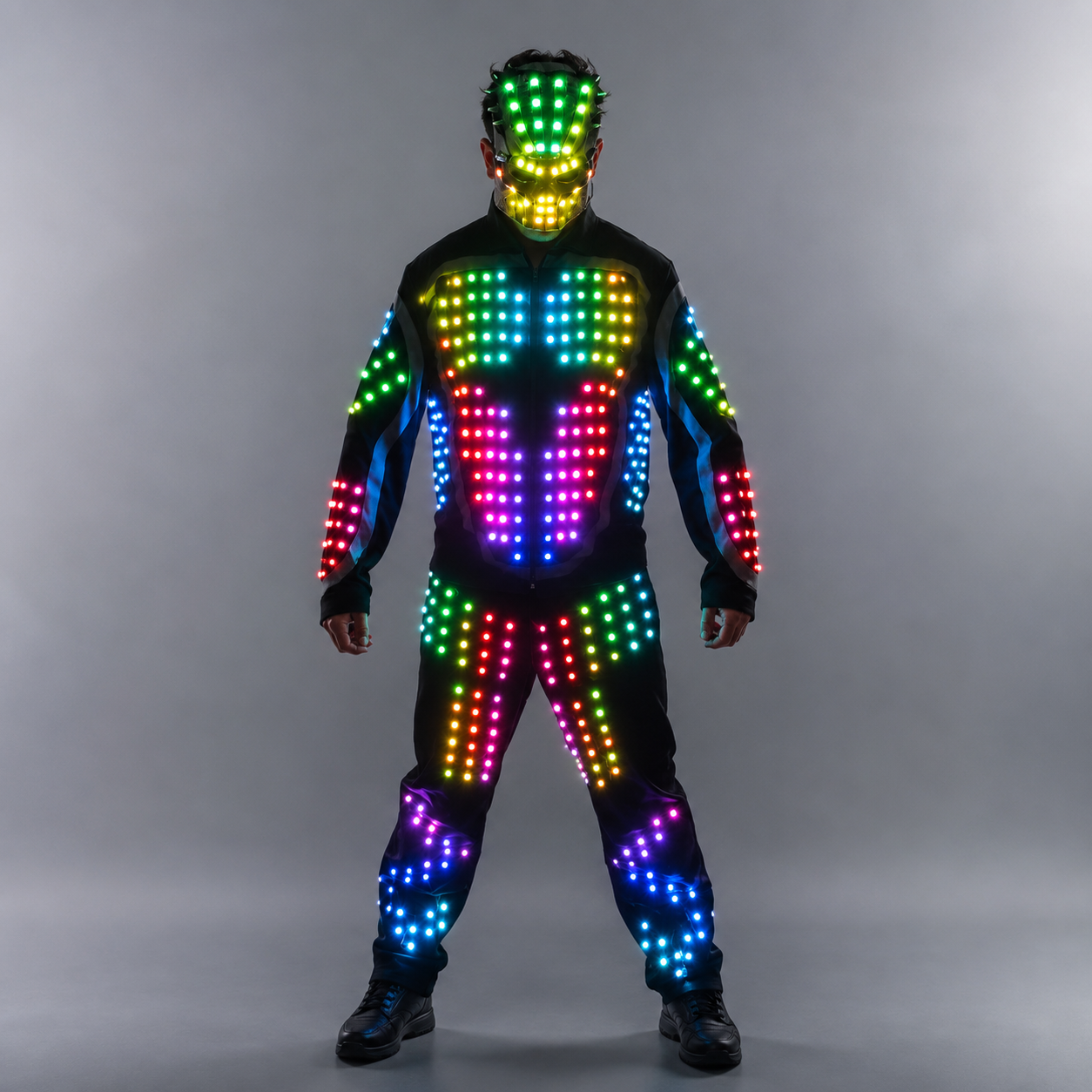L'armatura luminosa CONDOTTA digitale illumina la giacca che arde il costume di partito di bar di causa di costumi