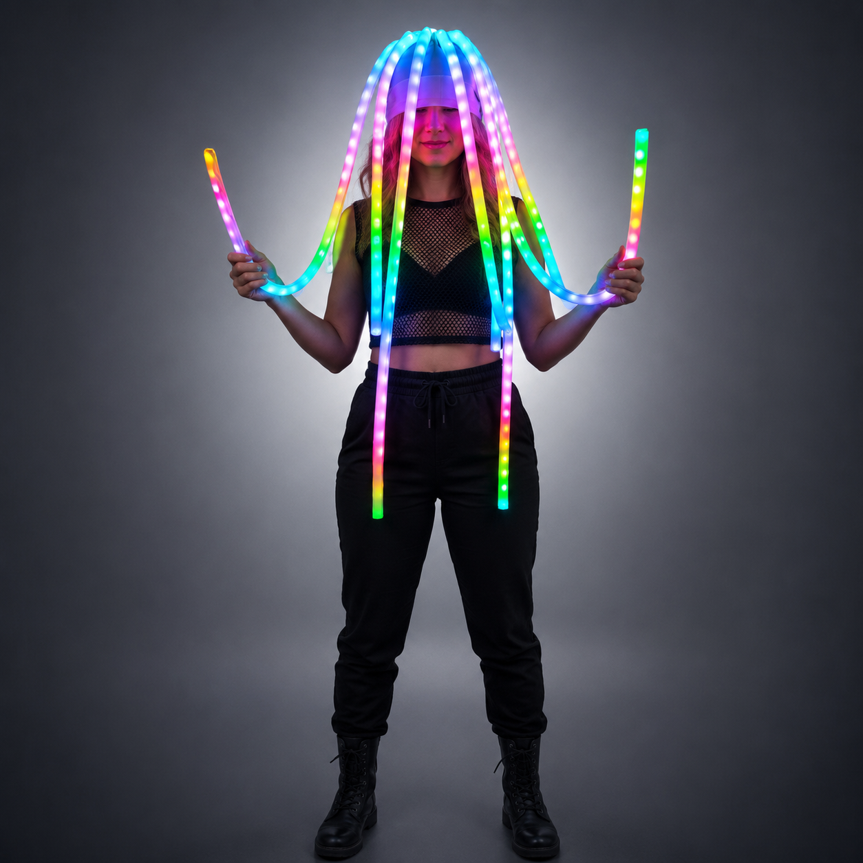 LED Jellyfish Hat Luminous Headdress for Parties, Dance Teams, Gogo Shows, and Bar Performances