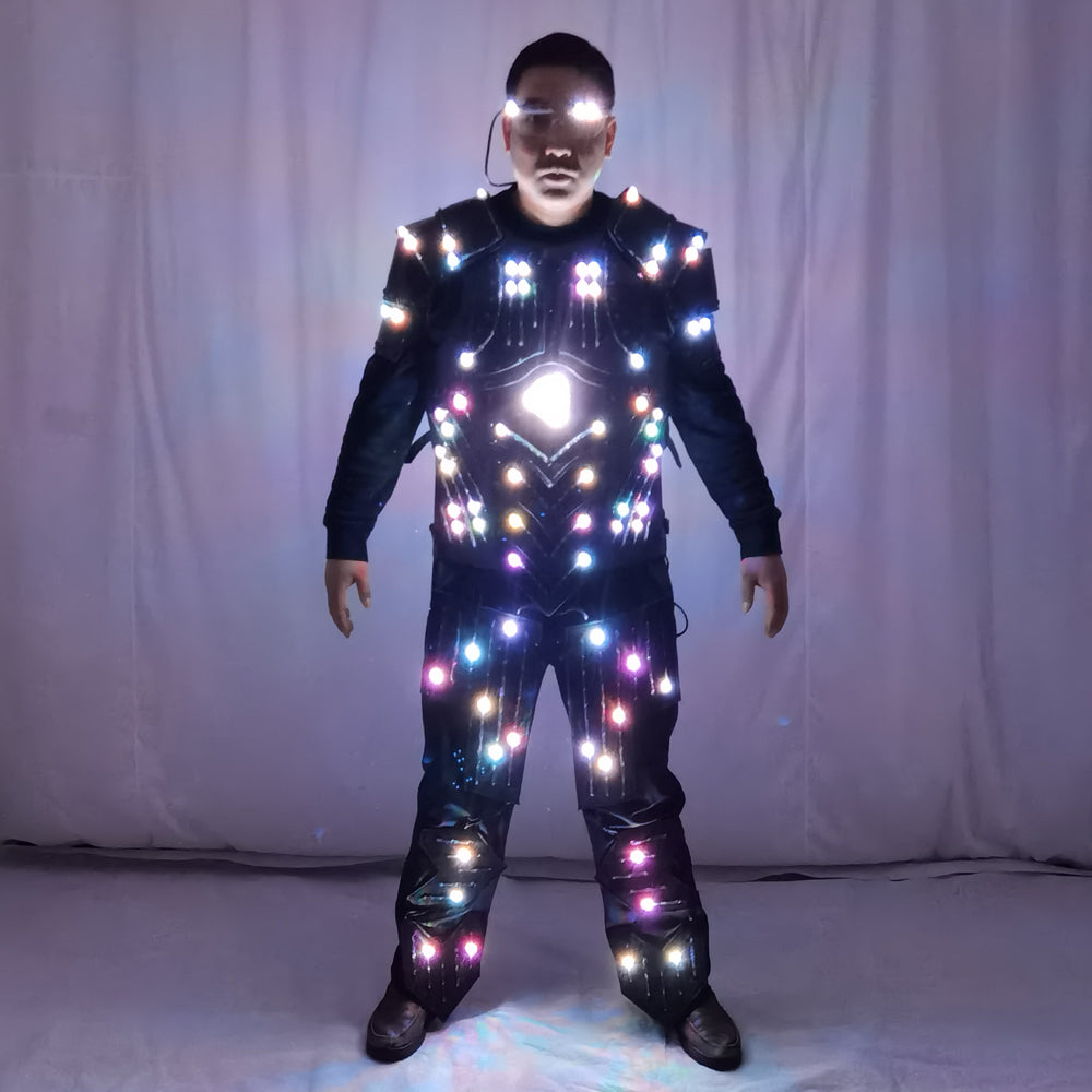Luminous LED Armor Suit - Light Up Glowing Jacket for Professional Performances