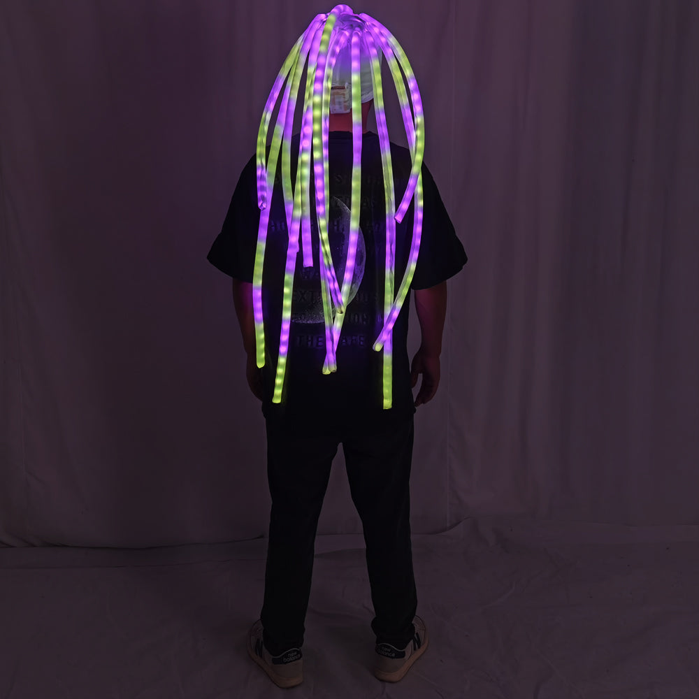 LED Jellyfish Hat Luminous Headdress for Parties, Dance Teams, Gogo Shows, and Bar Performances - Temlaser.net