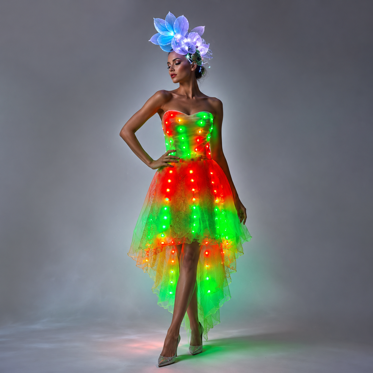 Full Color Lighting Tutu Skirt - Sexy Mini & Court Style Costume for Ballet & Events