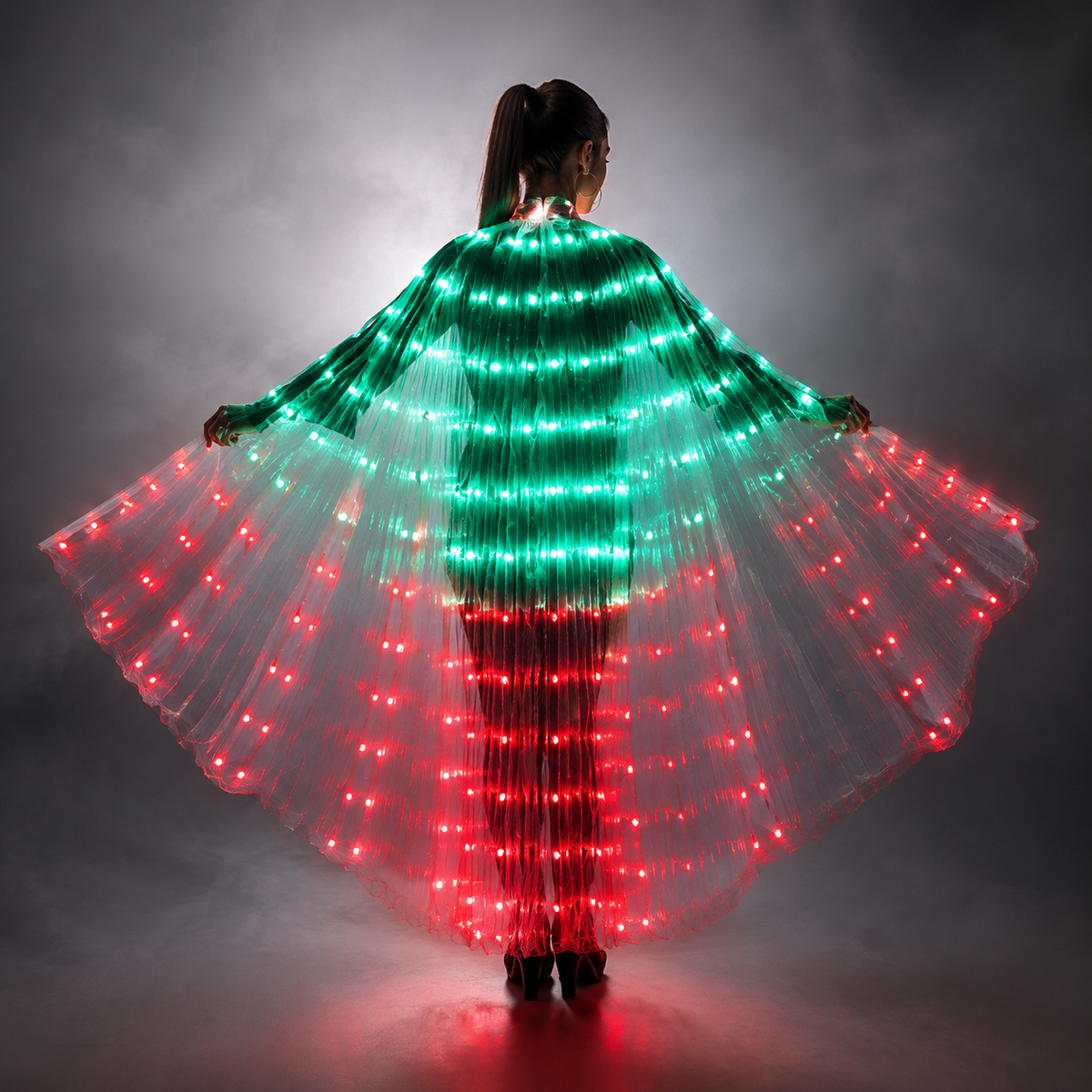 Belly Dance LED Wings Colorful Belly Dancing Accessory Popular Stage Performance Props Wings Props With Stick