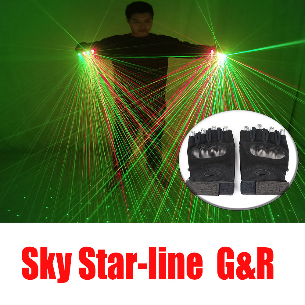 Sky Star RG Laser Gloves Lazer Mitten Ray Glove Rave LED Flash Finger Palm Light Dress Up LED Robot Suit