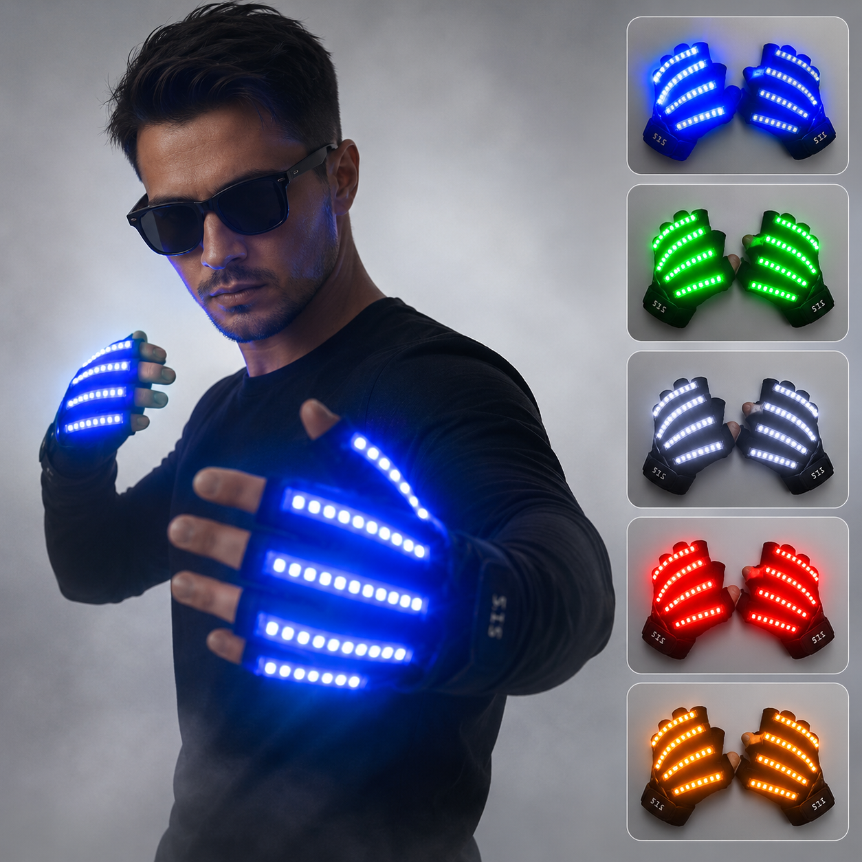 Láser de guantes CONDUCIDO muestra que etapa de la ropa apoya a bailarín del cantante del club nocturno guantes ligeros CONDUCIDOS brillantes