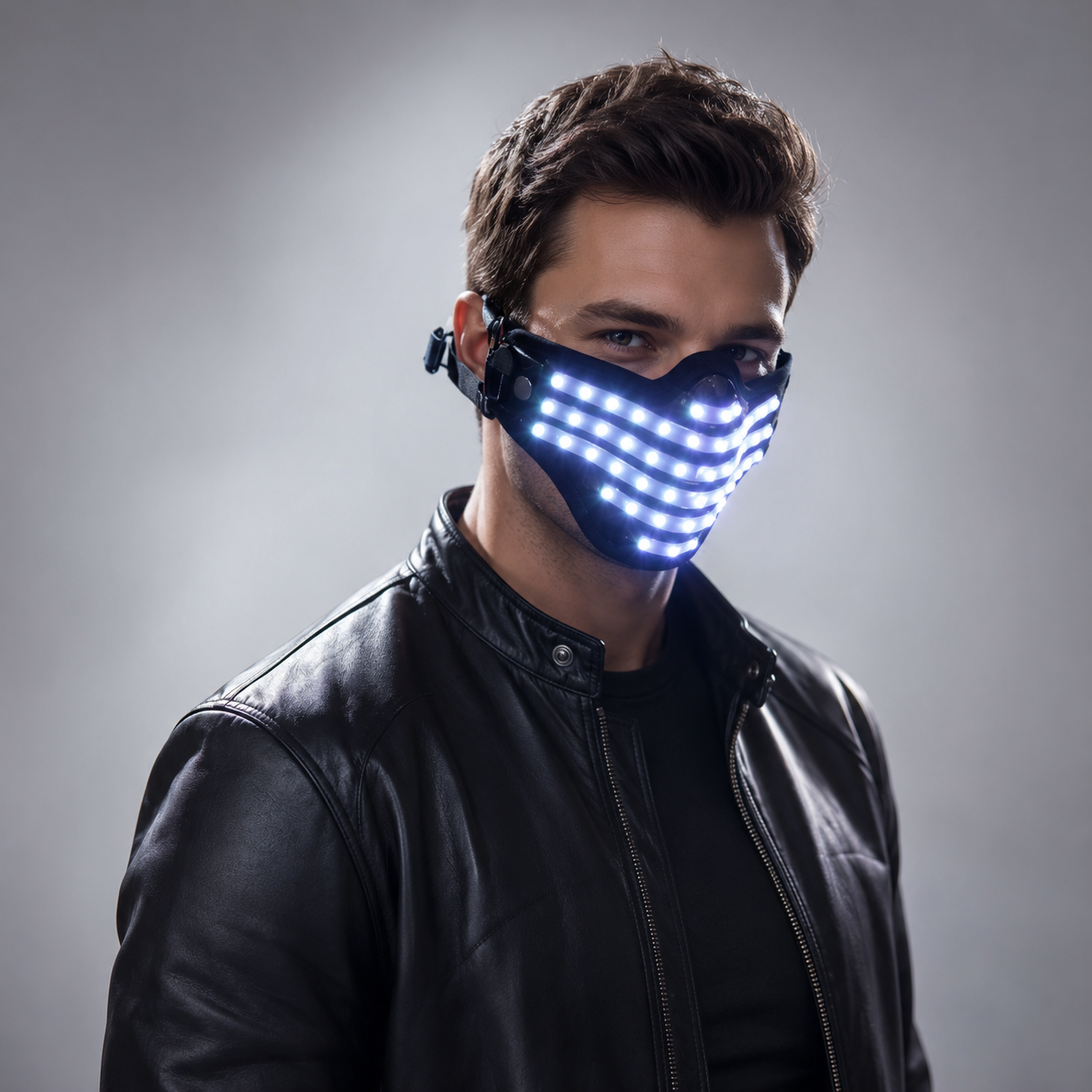 LED RGB Mutilcolor Light Mask Hero Face Guard DJ Mask Party Halloween Birthday LED Colorful Masks for Show