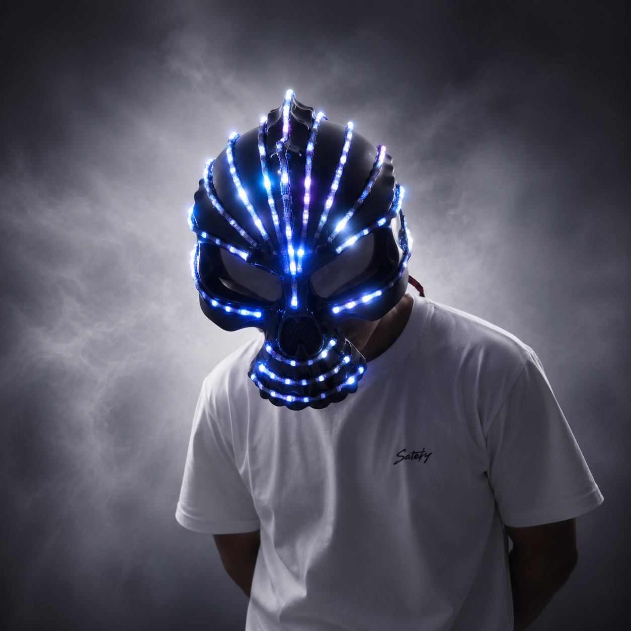 Unicorn LED Helmet Monochrome Full Color Lighting Racing Hat Mask Waterfall Effect Glowing Robot Suit Party Dress Accessories