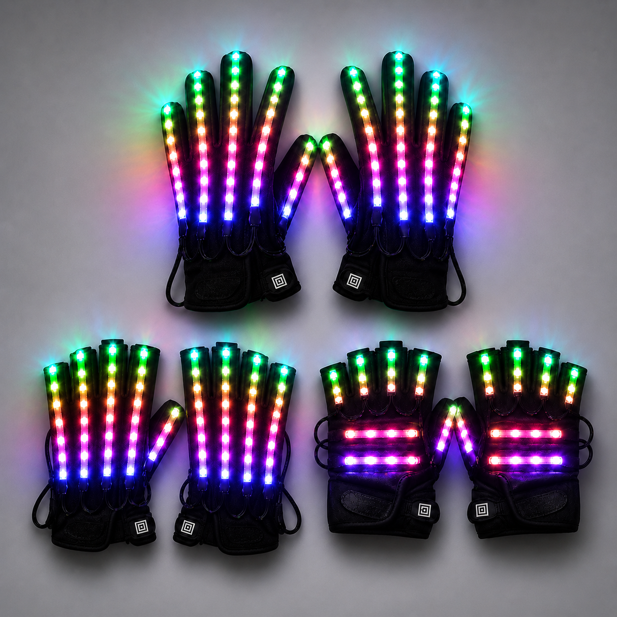 Guantes intermitentes que brillan en modo 360, rayo de luz LED, manopla con iluminación para los dedos, guante brillante, gafas, disfraz brillante para escenario 