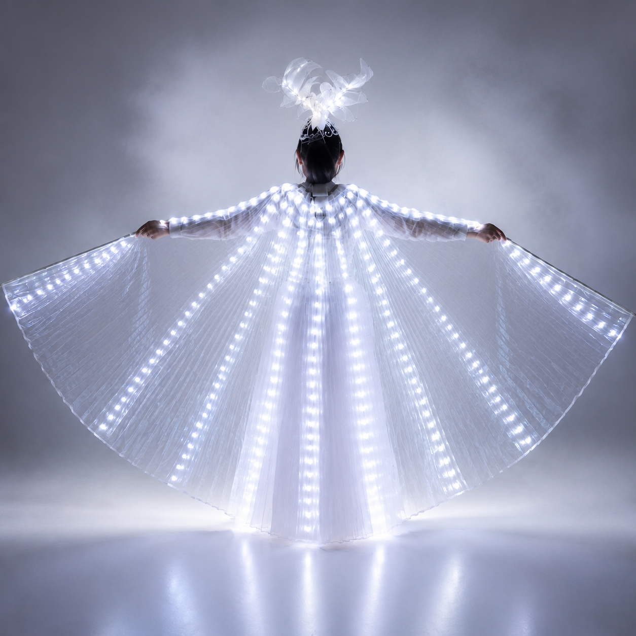 LED Wedding Dress Luminous Suits Light Clothing Glowing Wedding Skirt LED Wings for Women Ballroom Dance Dress