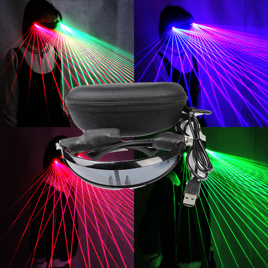 Red Green Bule Beams Stage Laser Glasses DJ Stage Laser Show Sunglasses Goggles Ballroom Dance Acessories - Temlaser.net