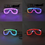 تحميل الصورة في عارض المعرض ،Pixel Smart LED Goggles Full Color Laser Glasses with Pads Intense Multi-colored 350 Modes Rave EDM Party Glasse
