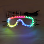 Carica l&#39;immagine nel visualizzatore di Gallery, Full Color Led Luminous Glasses 7 Colors Flashing Halloween Party Mask Light Up Eyewear for DJ Club Stage Show
