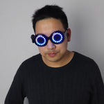 Charger l&#39;image dans la galerie, Full Color LED Glasses Rainbow Colors Super Bright Rave EDM Party DJ Stage Laser Show Sunglasses Goggles
