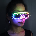 Charger l&#39;image dans la galerie, Pixel Smart LED Goggles Full Color Laser Glasses with Pads Intense Multi-colored 350 Modes Rave EDM Party Glasse
