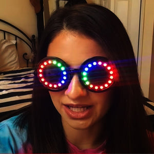 Full Color LED Glasses Rainbow Colors Super Bright Rave EDM Party DJ Stage Laser Show Sunglasses Goggles