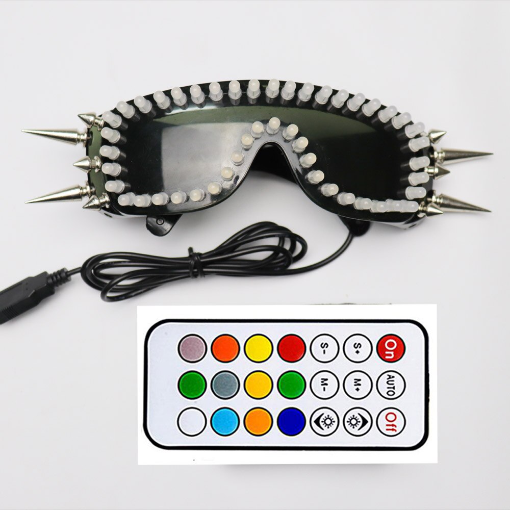 Full Color Led Luminous Glasses 7 Colors Flashing Halloween Party Mask Light Up Eyewear for DJ Club Stage Show