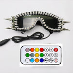 Charger l&#39;image dans la galerie, Full Color Led Luminous Glasses 7 Colors Flashing Halloween Party Mask Light Up Eyewear for DJ Club Stage Show
