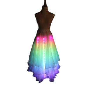 LED Lights Bling Bling Mermaid Belly Dance Costume Set Women Belly Dance Bra Skirts Professional Outfit