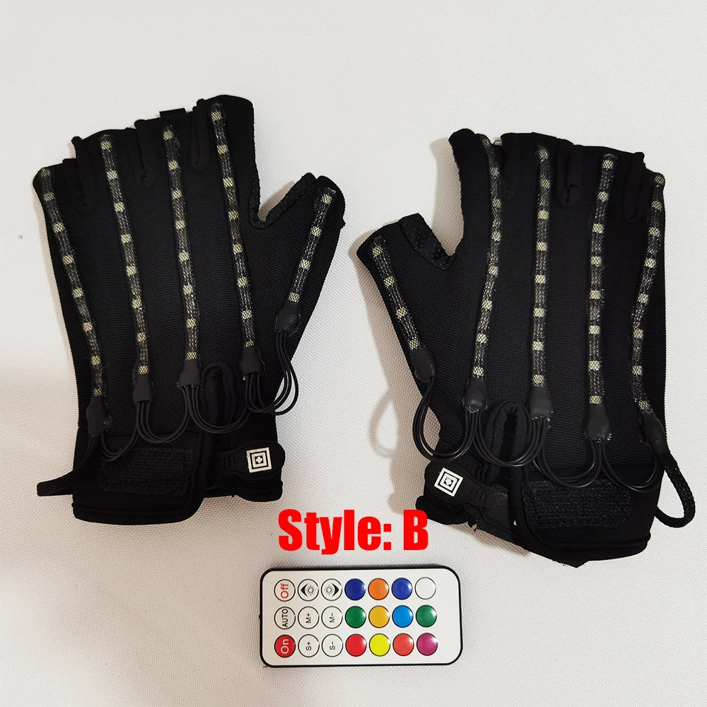 Flashing Gloves Glow 360 Mode LED Ray Light Finger Lighting Mitt Glowing Up Glove Glasses Stage Glow Costume