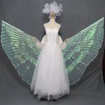 Carica l&#39;immagine nel visualizzatore di Gallery, LED Wedding Dress Luminous Suits Light Clothing Glowing Wedding Skirt LED Wings for Women Ballroom Dance Dress
