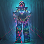 تحميل الصورة في عارض المعرض ،Pixels LED Robot Suit Costume Clothes Full Color Smart Chest Display Stills Walker Laser Glove Helmet
