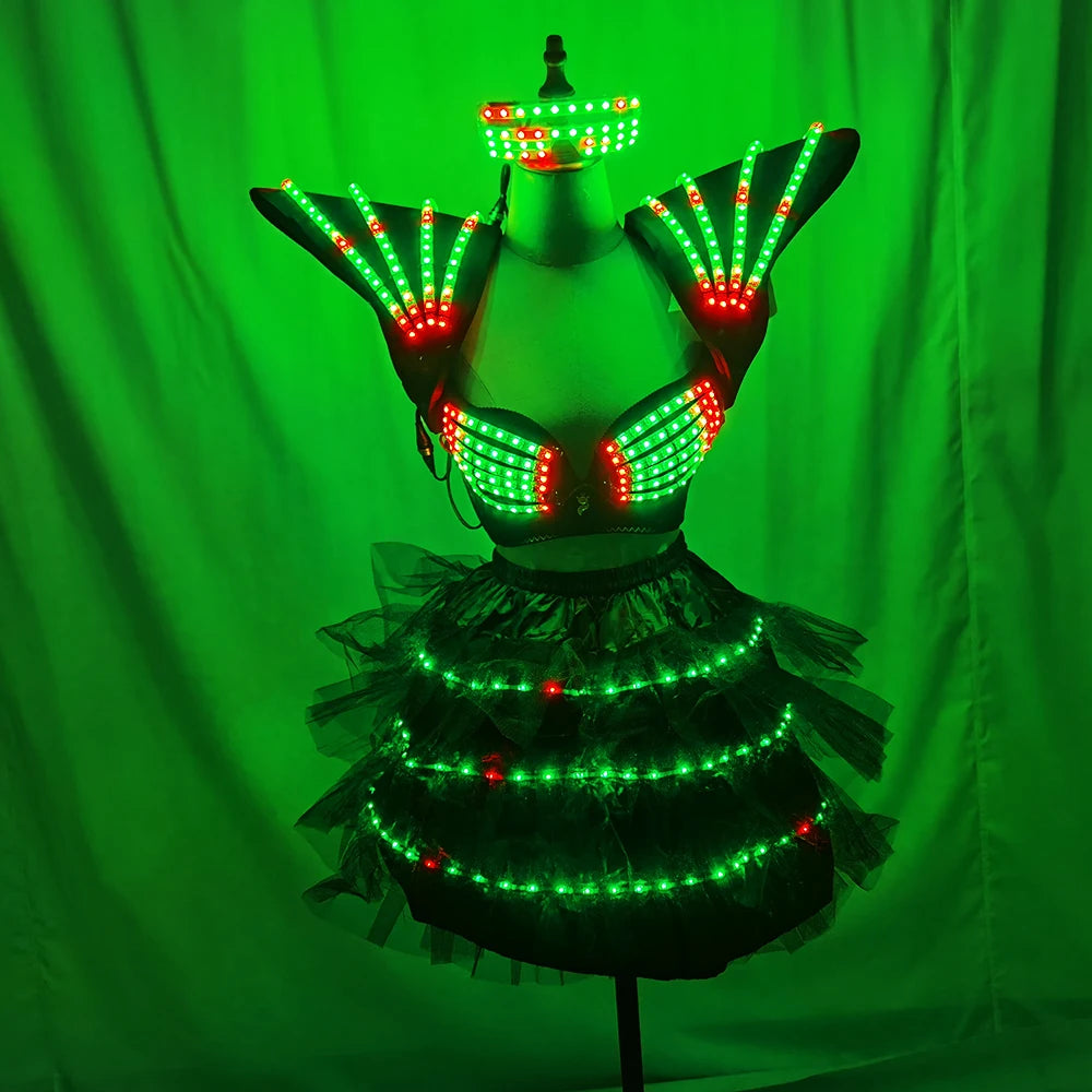 Led Rave Outfits Women LED Luminous Clothing - Robot Style Rave & Gogo Dancer Fancy Wea ...