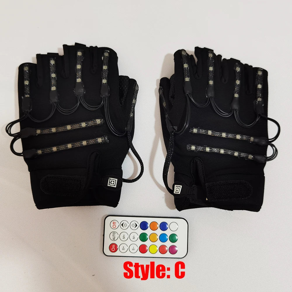 Flashing Gloves Glow 360 Mode LED Ray Light Finger Lighting Mitt Glowing Up Glove Glasses Stage Glow Costume