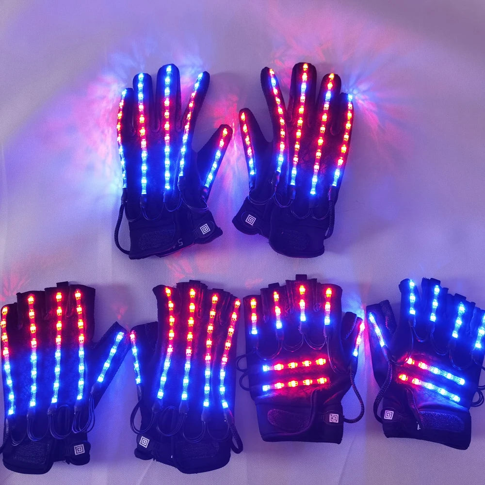 Flashing Gloves Glow 360 Mode LED Ray Light Finger Lighting Mitt Glowing Up Glove Glasses Stage Glow Costume