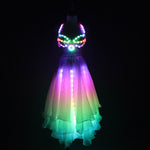 Laden Sie das Bild in den Galerie-Viewer.LED Color Lights Women Belly Dance Split Skirt Sexy Professional Bellydance Training Clothes Dancing Costumes
