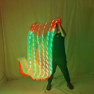 LED Veils Light Silk Performance Props Accessories Rainbow Colored Rectangle Veil Silk Belly Dance