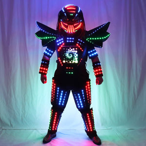 Pixels Led Robot Suit Traje De Robot  Full Color Change Stage Show Singer Party Performance Wear Helmet with Laser Gloves