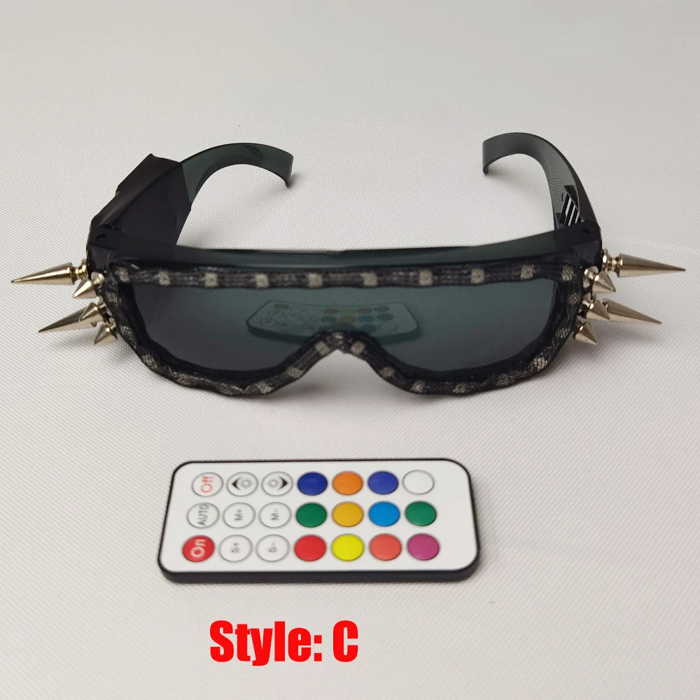 LED Glasses Rivet Punk Glasses for LED Growing Light Performance Stage Costume Clothes