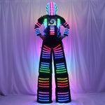 Carica l&#39;immagine nel visualizzatore di Gallery, Full Color Remote Control LED Robot Costume Clothes Stilts Walker Suit Excited Digital Screen DIY Text Image LOGO
