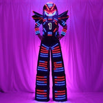 Laden Sie das Bild in den Galerie-Viewer.Full Color Pixel LED Robot Costume Clothes Stills Walker Costume with Laser Gloves Digital Screen DIY Text Image LOGO
