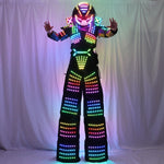 Charger l&#39;image dans la galerie, LED Robot Costume Traje LED Suit Dress Clothes Stilt Walking Luminous Jacket With Laser Gloves Predator Lighted Helmet
