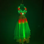 Laden Sie das Bild in den Galerie-Viewer.LED Color Lights Women Belly Dance Split Skirt Sexy Professional Bellydance Training Clothes Dancing Costumes
